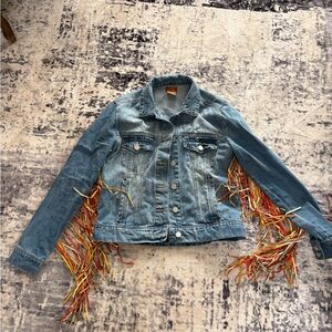 Scully denim fringed jacket